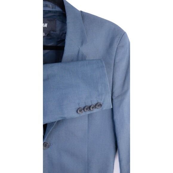 H&M Mens Blazer Sport Coat Two Button Casual Jacket Size 34R Classic FIT BLUE - Picture 6 of 11